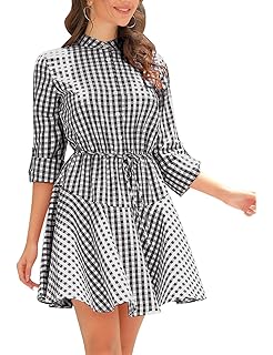 plaid dress with white shirt underneath