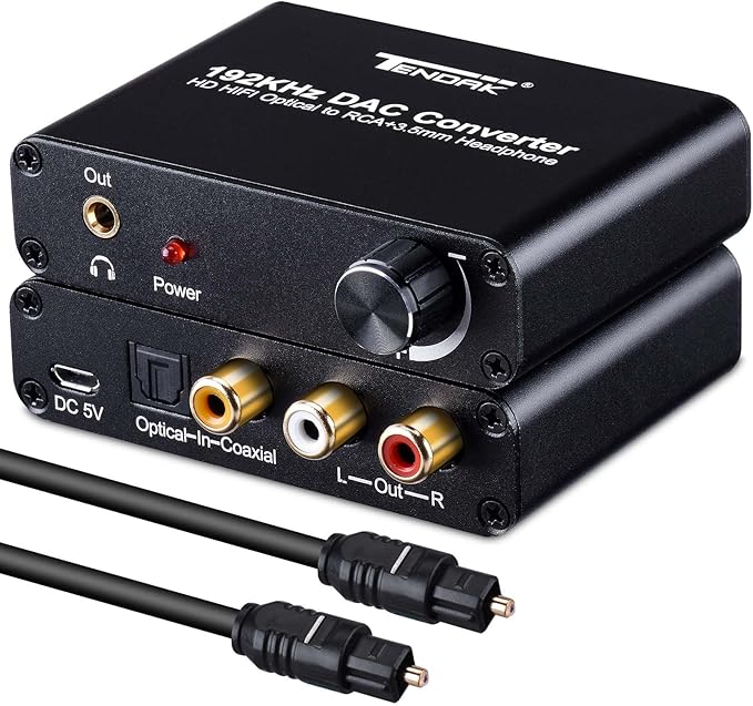 Tendak Convertisseur coaxial Optique numérique vers RCA analogique