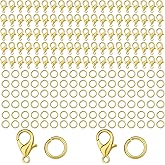 700 Pcs Lobster Claw Clasps and Open Jump Rings Set, Gold Lobster Claw Clasp Portable Alloy Closures, Bracelet Clasps for Jewelry Making Necklace DIY Brooch Jewelry