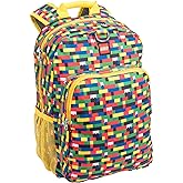 LEGO Iconic Prints Kids School Backpack Bookbag, for Travel, On-the-Go, Back to School, Boys and Girls, with Adjustable Padded Straps and Fun patterns, Brick Wall