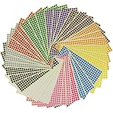 LJY 6mm Round Dot Stickers Color Coding Labels, 12 Different Assorted Colors, 36 Sheets, 14688 Dots in Total