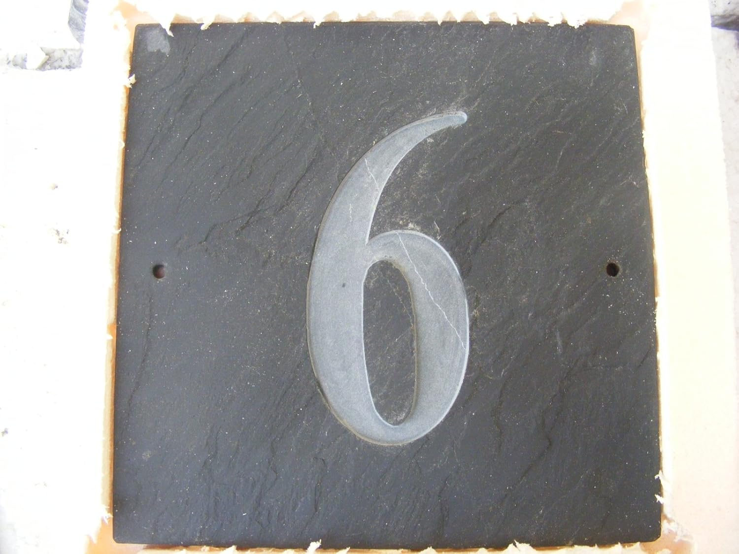 Number 6 Natural Grey Slate House Door Number 6 X 6 inch Deeply Engraved Natural Surface Sign Plaque House Warming Gift 150 X 150mm No 6 - Image 4