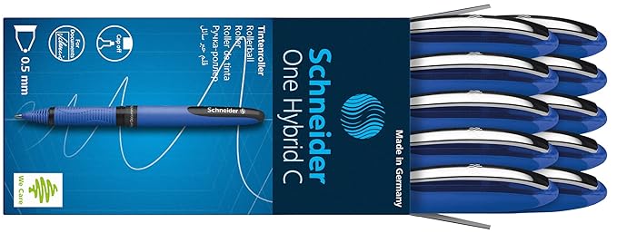 Schneider One Business Tintenkugelschreiber (0,6 mm, Ultra-Smooth-Spitze) 10 Stück blau