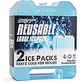 Everlasting Ice RX Large Reusable Ice Packs for Cooler with Handle (4 Pack) Long Lasting Coolness, BPA Free, Freezer Packs for Extended Cooling | Cooler Ice Packs for Camping, Fishing, Hiking, Beach