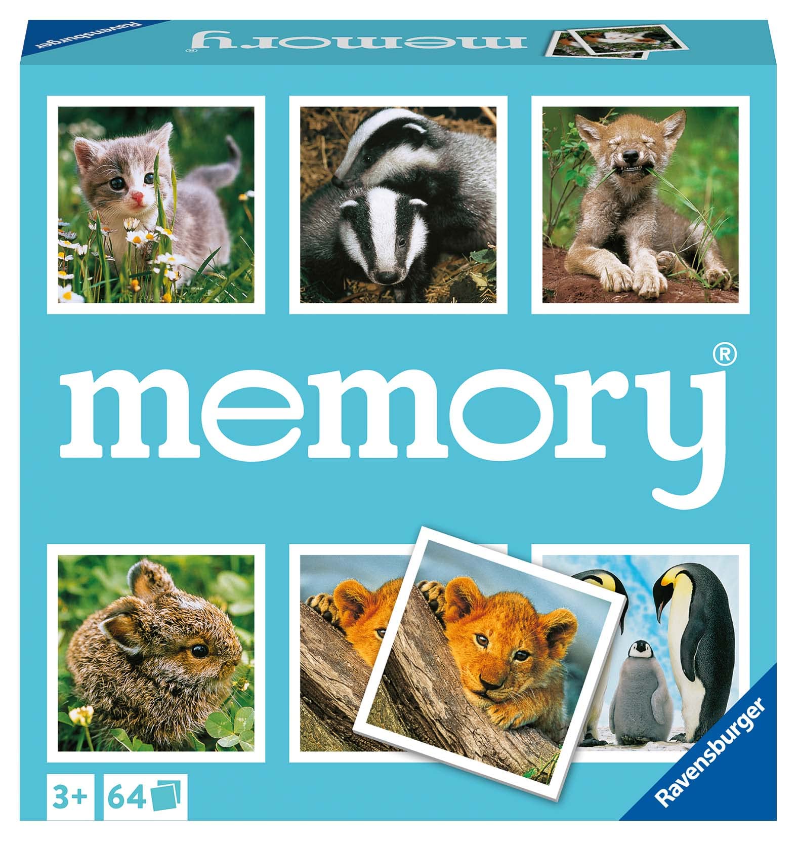 Ravensburger Animal Babies Memory Game - Matching Picture Snap Pairs For Kids Age 3 Years Up - Educational Todder Toy