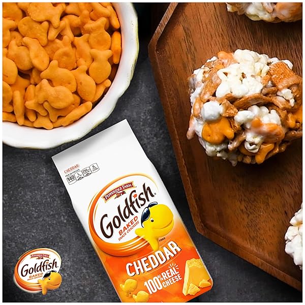 GOLDFISH CHEDDAR CHEESE CRACKERS, BAKED SNACK CRACKERS, 6.6 OZ BAG