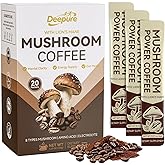 Mushroom Coffee Organic Instant Powder: Hot Cocoa 8 in 1 Blend Boosts Focus Sustains Energy by Lion's Mane Cordyceps while Fortifying Gut Health Immune Defense all with a Smooth Non-Bitter Taste