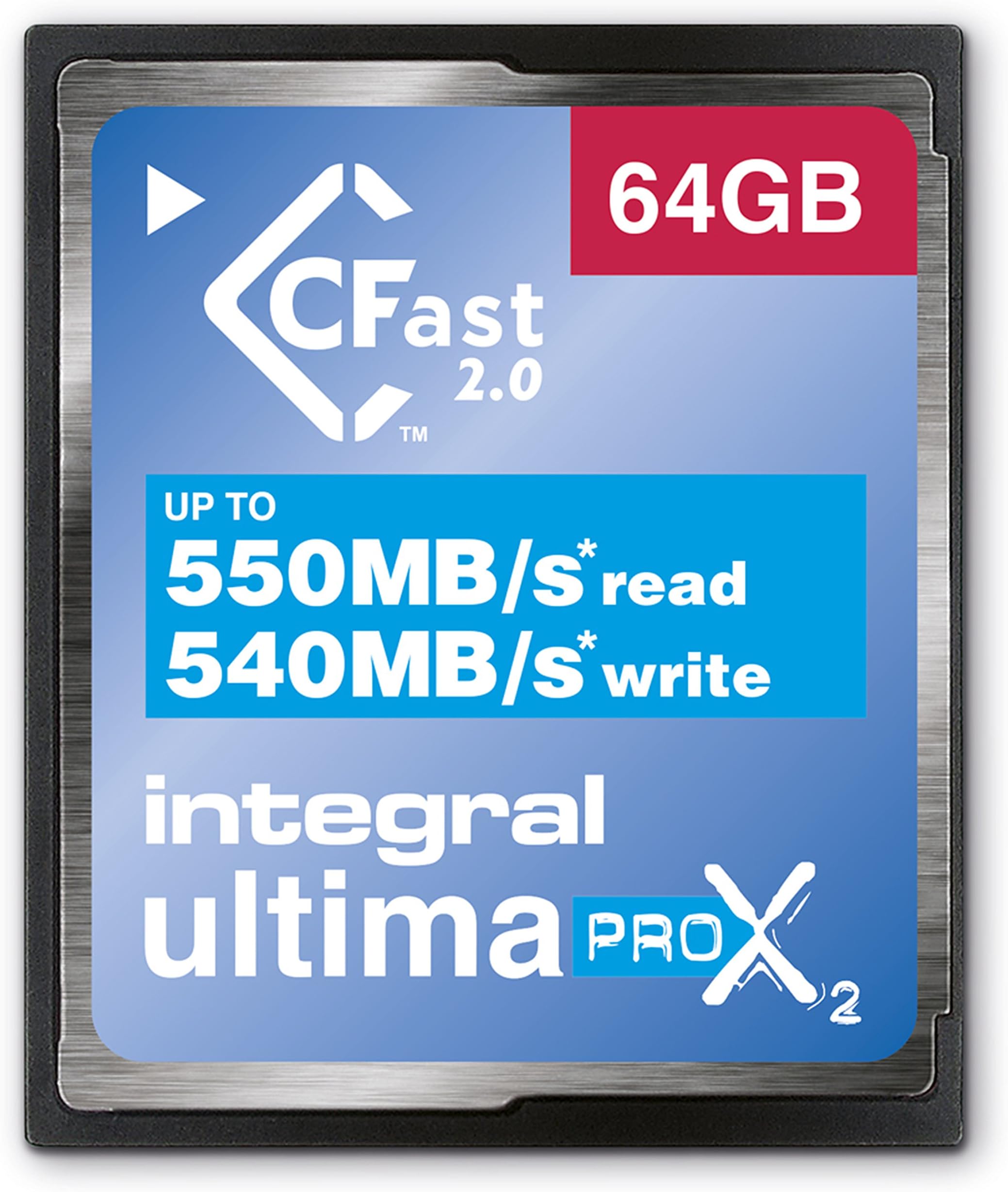 64GB CFast Card 2.0 High Performance with read speed up to 550MB/s and write speed up to 540MB/s