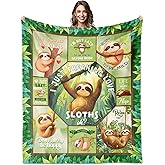 Whasnrt Sloth Blanket for Girls Boys, Throw Blanket 60' X 50" for Sloth Lovers Gifts for Women, Birthday Decorations for Home & Travel