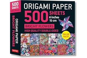 Origami Paper 500 sheets Bright Flowers 6" (15 cm): Double-Sided Origami Sheets with 12 Punchy Floral Designs (Instructions f