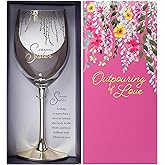 Pavilion Gift Company - Amazing Sister - 19 oz Stemmed Wine Glass Stepsister Sister-In-Law Present From Sibling Brother