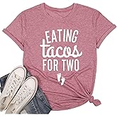 Eating Tacos for Two Maternity Shirt Cute Mama Graphic Tees Funny Mom Shirts Pregnancy Announcement Short Sleeve Tops