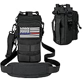 Water Bottle Holder with Strap - Tactical Insulated Water Bottle Sleeve with MOLLE System Water Bottle Cover Cross-Body Pouch for Walking Hiking Camping Gym 32oz&40oz