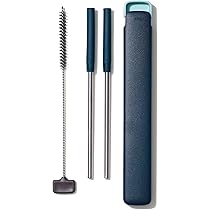 Pailles réutilisables fibres de canne à sucre, 21 cm 6mm