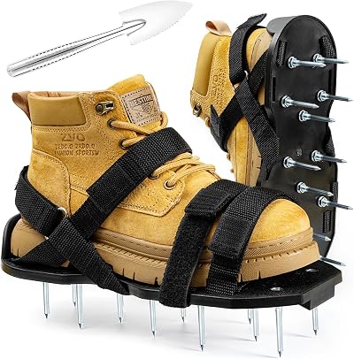 Bakulala Lawn Aerator Shoes with 2 Inch Spikes and Stainless Shovel