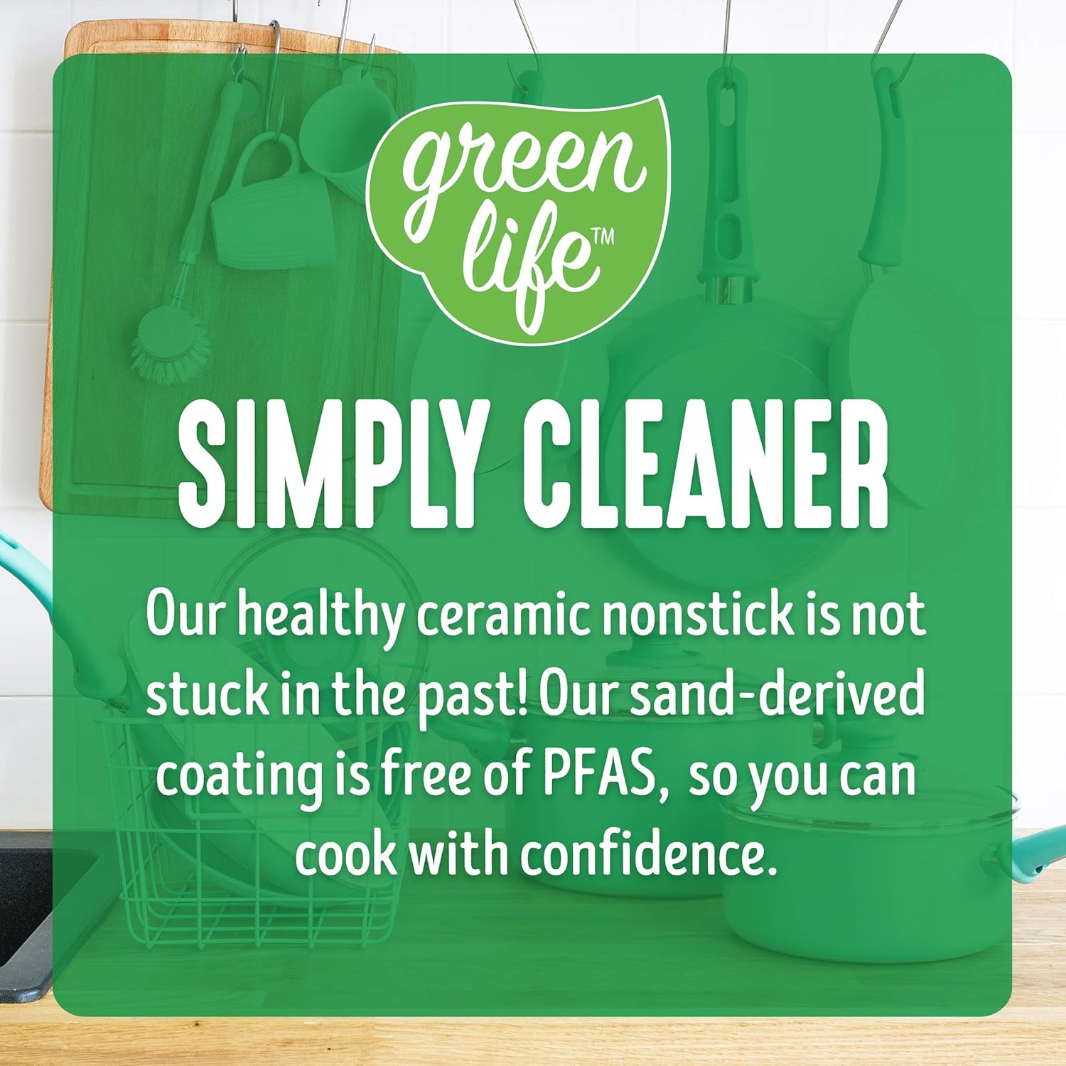 GreenLife Soft Grip 12" Ceramic Non-Stick Covered Jumbo Sauté Pan, Turquoise: Kitchen & Dining
