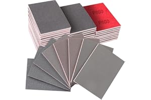 KQCXIK 32PCS Sanding Sponge Kit, 180-3000 Grit Hook & Loop Wet Dry Sanding Sponges for Wood, Metal, Auto Body - Foam Sanding Pads for Furniture, Crafts, Drywall, and Model Polishing