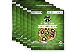 Wrawp Paleo Pizza Crust | 6 Pack Spirulina Flavored Organic Gluten Free, Dairy Free, Soy Free, Nut Free and Vegan Pizza Crust