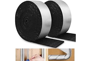 WARMFARM 32.8 FT Pipe Insulation Wrap,Foil Pipe Wrap Insulation Tape Self Adhesive for Outdoor Indoor Pipe Insulation Wrap Freezing Weather （Black 1pack）