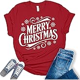 GyftWear Christmas Shirts Womens Merry and Bright Shirt Holiday Xmas Tshirt Christmas Lights Tees