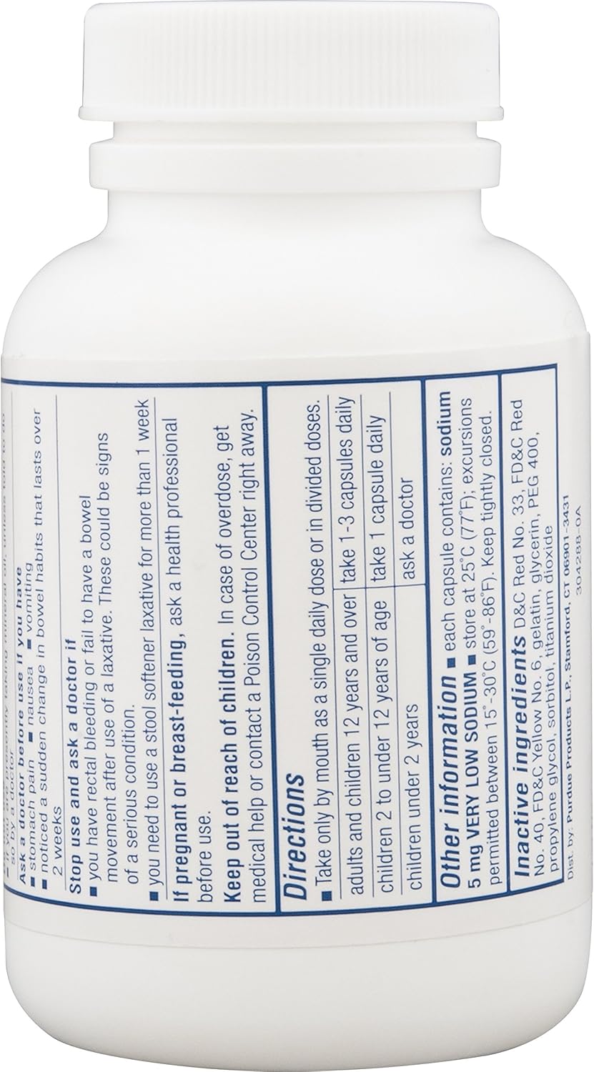 Colace Regular Strength Stool Softener 100 mg Capsules 60 Count Docusate Sodium Stool Softener for Gentle Dependable Relief : Grocery & Gourmet Food