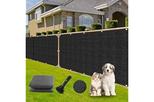 Dellna Fence Covering Outdoor Privacy Screen for Fence – Fence Privacy Screen for Balcony, Yard, Patio, Garden, Zip Ties Included (Black, 6x50Ft)