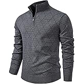 Mylldey 1/4 Zip Pullover Mens Sweaters Lightweight Pullover Soft Men's Knit Long Sleeve Sweater