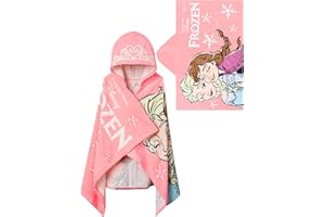 Disney Frozen Girls Swimming Towel, Elsa and Anna Wearable Bath Towel, Beach Towels for The Pool & Bath, Pink, One Size