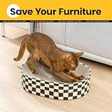 Conlun Cat Scratching Board 2 in 1 Oval Cardboard Lounge Bed Medium view 4