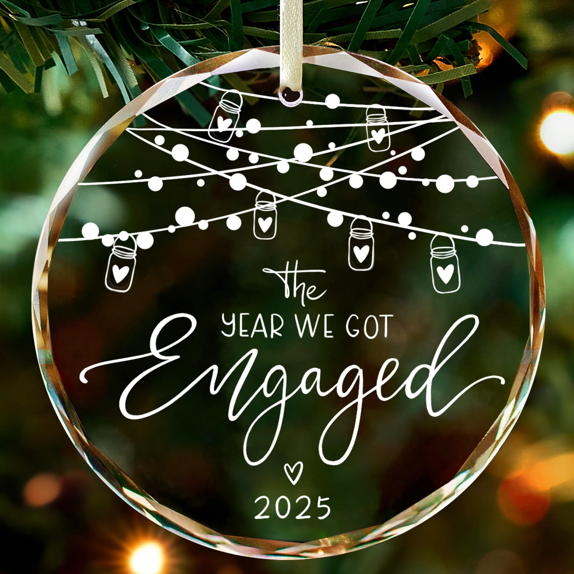 Engagement Gifts for Couples,Engagement Gifts for Her,Women, Friends, Bride to Be Gifts,Glass Engaged Ornament 2025