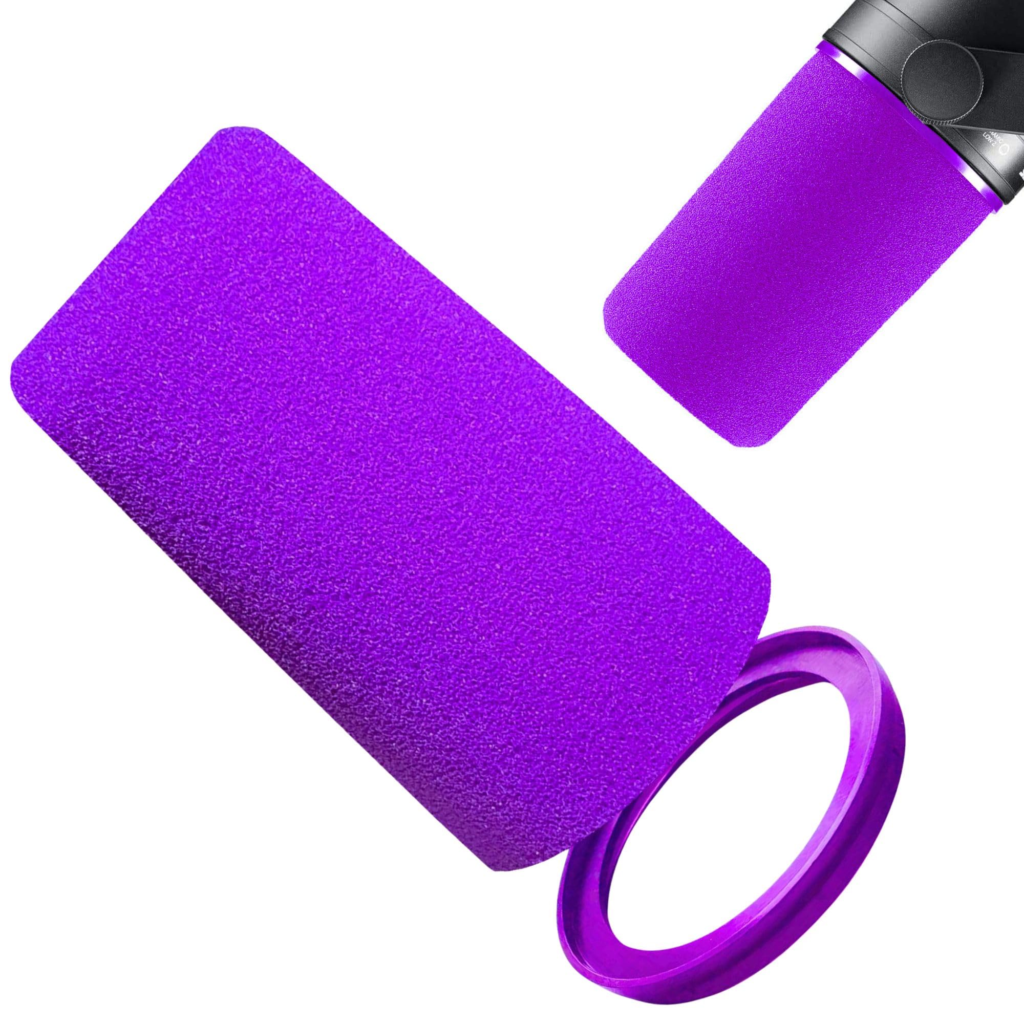 Photo 1 of RhymKawa SM7b Pop Filter for Shuer SM7B, SM7dB Foam Windscreen with Retaining Seal - RK345 Colored Replacement (Violet)