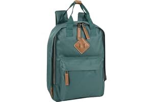 MADISON & DAKOTA Canvas Mini Backpack for Everyday & Day Pack Rucksack in Solid Color Blocks (Kale)