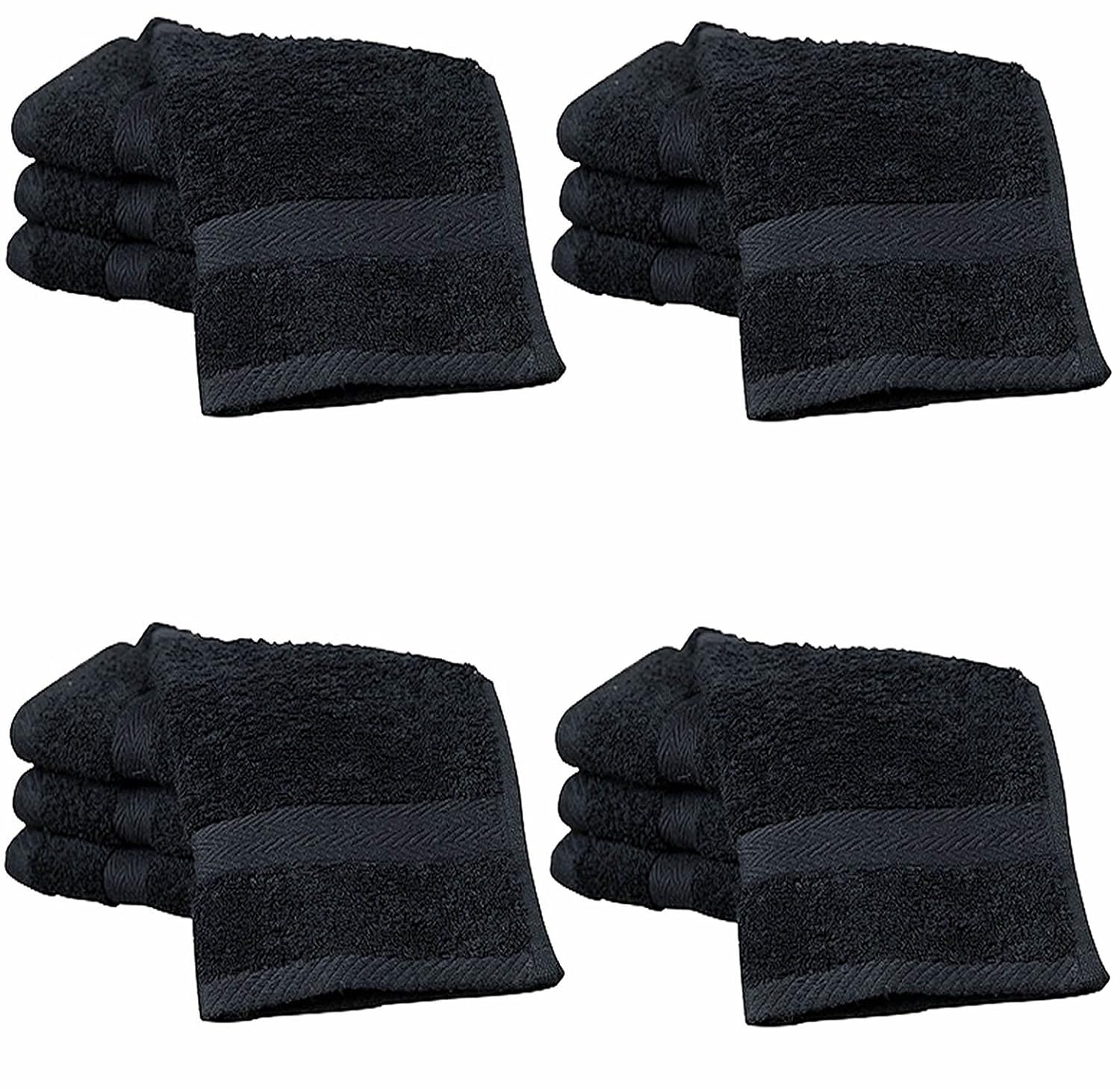 Adore Home 20 Black Cotton face cloths Flannels 30cm x 30cm Amazon.co.uk Kitchen & Home