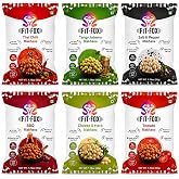 FIT FOX Healthy Snack Variety Pack &ndash; Roasted Lotus Seeds (Makhana), Gluten Free, Crunchy &amp; Light, 6 Flavors, Better-for-You Snack, Pack of 6, Pack of 6 (50g Each) | Includes Thai Chilli , Tangy Jaljeera, Tomato, Barbecue, Salt &amp; Pepper &amp; Cheese &amp; Herb | Fox Nuts (Lotus Seeds) | Roasted in Olive Oil | Gluten-Free Healthy Snack (Variety Pack)