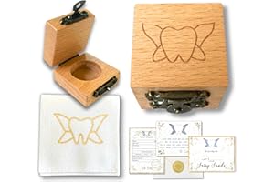 20 MOMENTS OF TOOTH Tooth Box w/Clasp & Tooth Pouch | Tooth Fairy Box for Girls or Boys & Tooth Fairy Bag | Clasp Closure - Set of 1