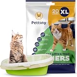 Pettiny 20 XL Cat Litter Tray Liners with Drawstrings 97x43 cm
