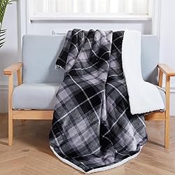 SOCHOW Sherpa Plaid Fleece Throw
