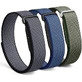 3 Pack Nylon Replacement Bands Compatible with Google Fitbit Air | Soft Breathable Sport Wristband, Lightweight Micro-Adjustable Hook-and-Loop Strap for Gym Workout, Women Men