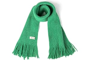 BEARUN Kids Knit Scarf Winter Fashion Solid Color Toddler Baby Scarves Neck Warmer Tassel Scarf for Boys Girls