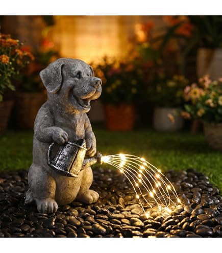 Amazon.com: Lavezee Solar Garden Decor Dog Statues Outdoor, Dog