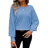 Pink Queen Women's Fall Sweaters 2025 Casual Long Batwing Sleeve Oversized Crewneck Pullover Winter Fashion Trendy Outfits