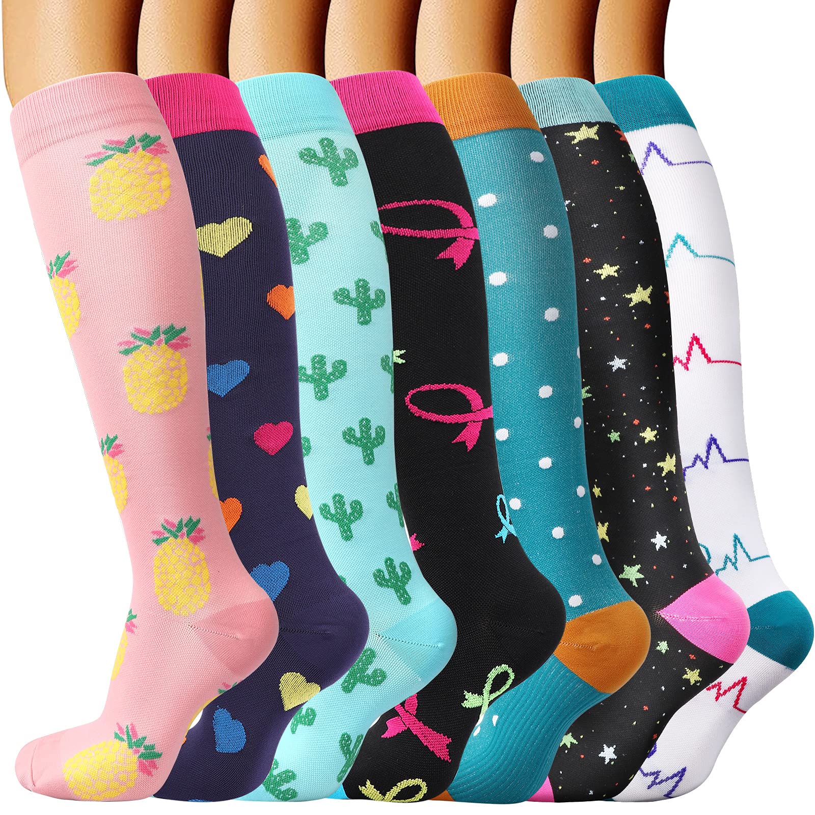 DRESHOW Compression Socks for Men & Women Best Support for Athletic Running Flight Travel Cycling