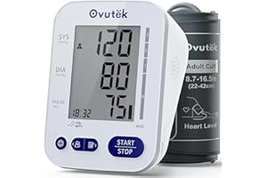 Ovutek Blood Pressure Monitors for Home Use: Large BP Cuff with 240 Memories for 2 Users, Upper Arm Blood Pressure Machine, Accurate BP Monitor with Batteries Type-C Cable