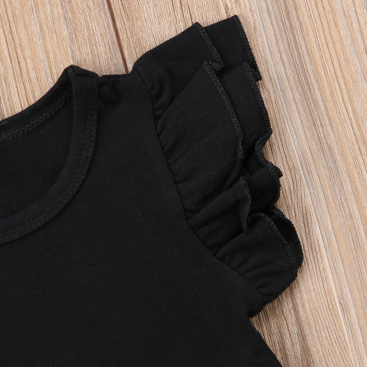 Infant Toddler Baby Girl Top Basic Plain Ruffle T-Shirt Blouse Casual Clothes: Clothing