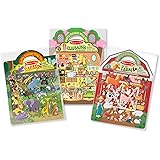 Melissa & Doug Puffy Sticker Activity Books Set - Farm, Safari, and Chipmunk - Reusable Stickers, Restickable Puffy Sticker B