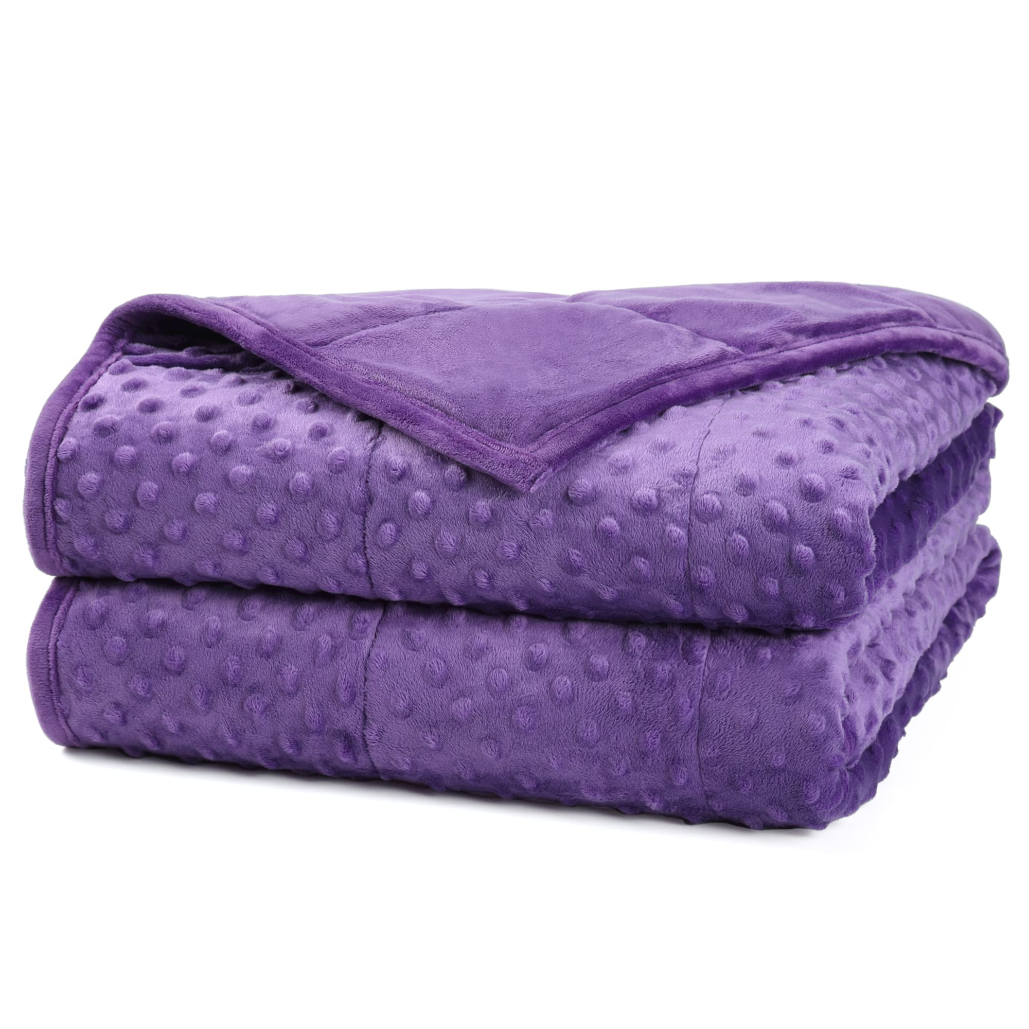 Photo 1 of Alomidds Weighted Blanket, Luxury Velvet Weighted Blankets for Kids,Warm and Breathable Soft and Comfort Minky, Cute Heavy Blanket with Premium Glass Beads (41"x60" 7LBS, Purple)