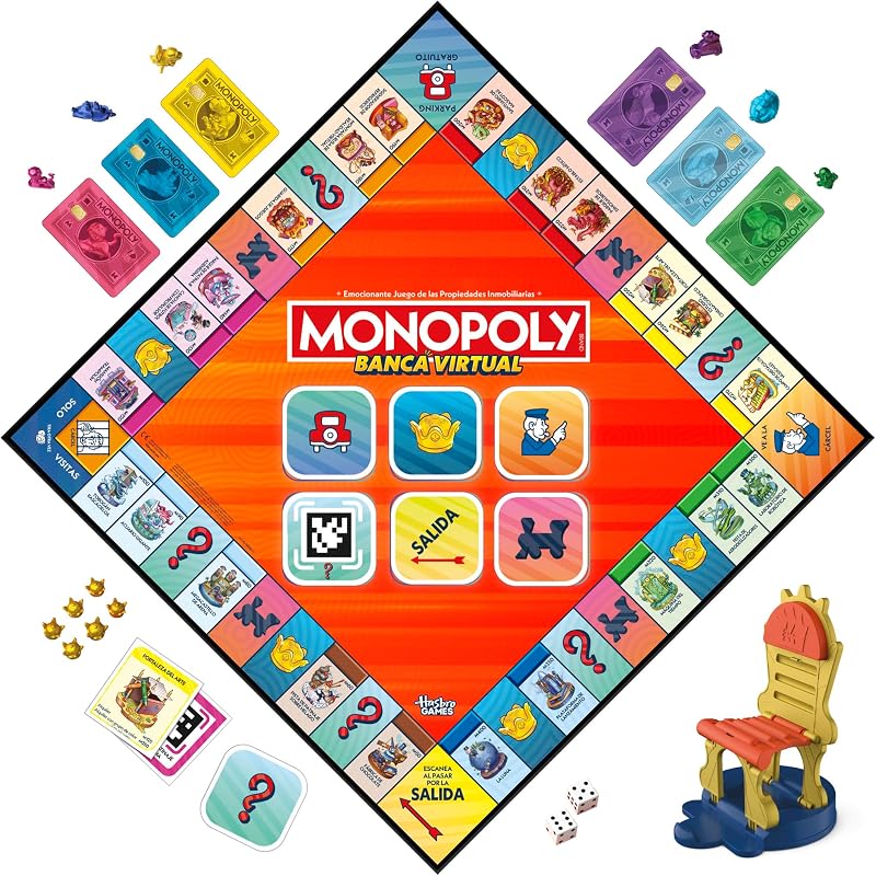 , Monopoly Banca Virtual, Juego Electrónico Familiar, App Gratuita, Fiestas con Familia y Amigos, Inversión y Estrategia, Juego de Mesa para Niños y Niñas de 8 Años o Más