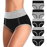 MISSWHO Cotton High Waisted Womens Underwear Soft Stretch Breathable Full Coverage Ladies Panties(Regular & Plus Size)