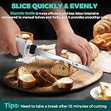 HAUSHOF Cordless Electric Carving Knife Set 8V 2 Blades Fork White view 2