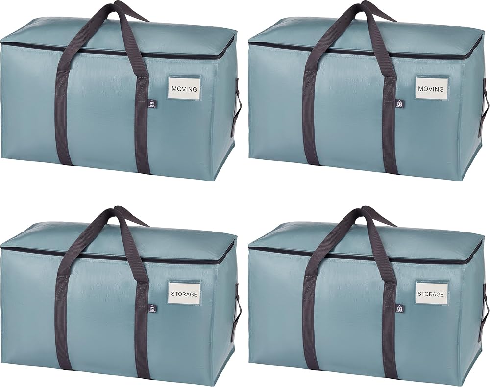 VENO 4 Pack Extra Large Moving Bags with Zippers & Handles